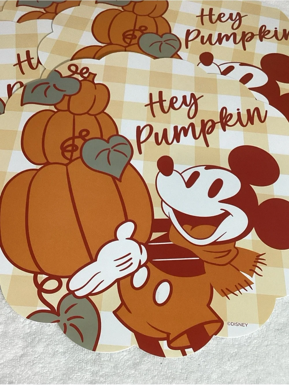 Disney Mickey Mouse Hey Pumpkin Celebrate Together Set of 6 Fall Placemats NEW